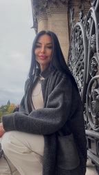 Silver Grey Mink Cardigan