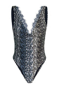 One piece Swimming suit Blue Leopard