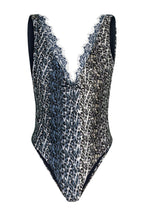 One piece Swimming suit Blue Leopard