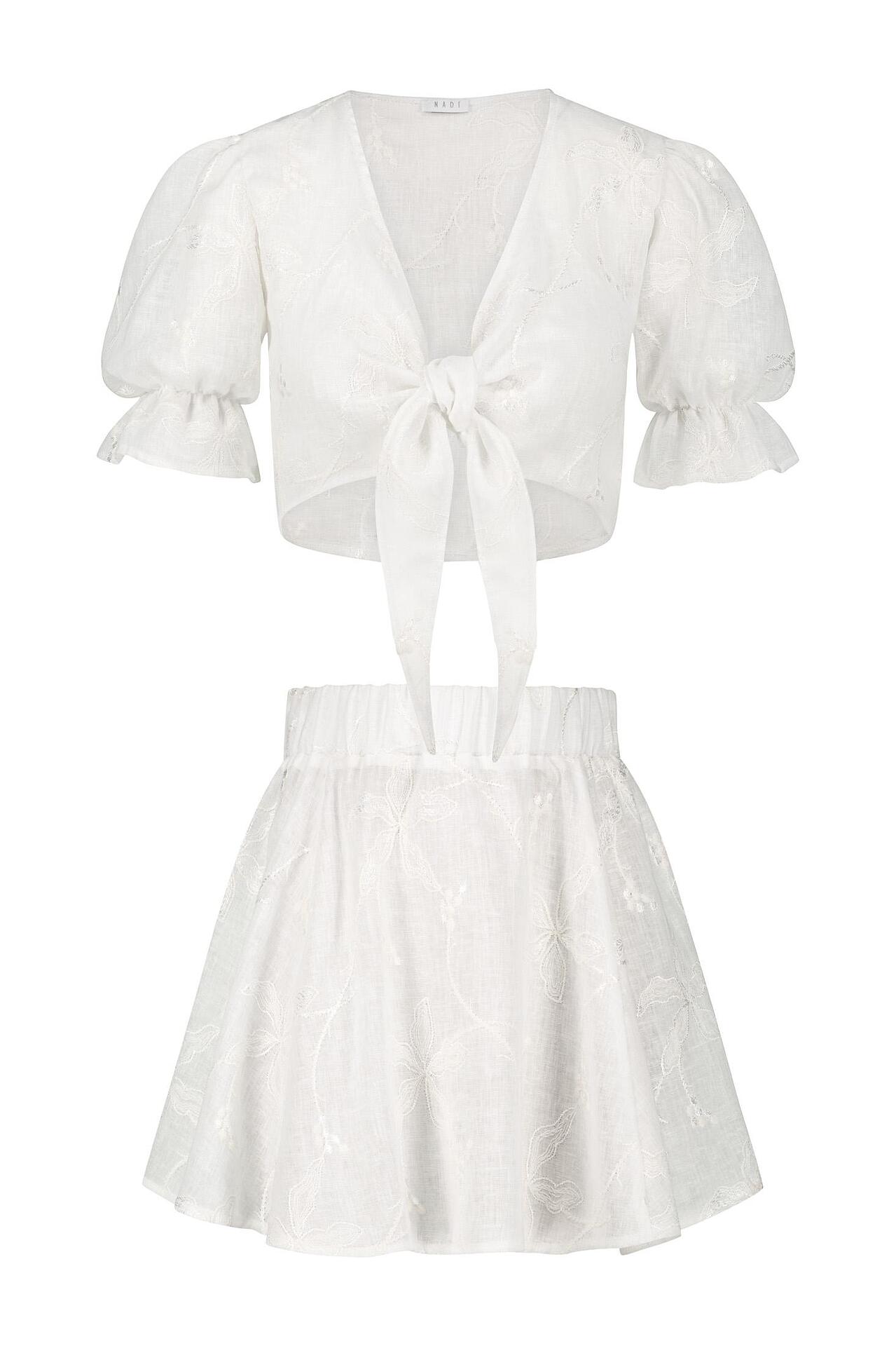 Skirt and shirt set White Summer