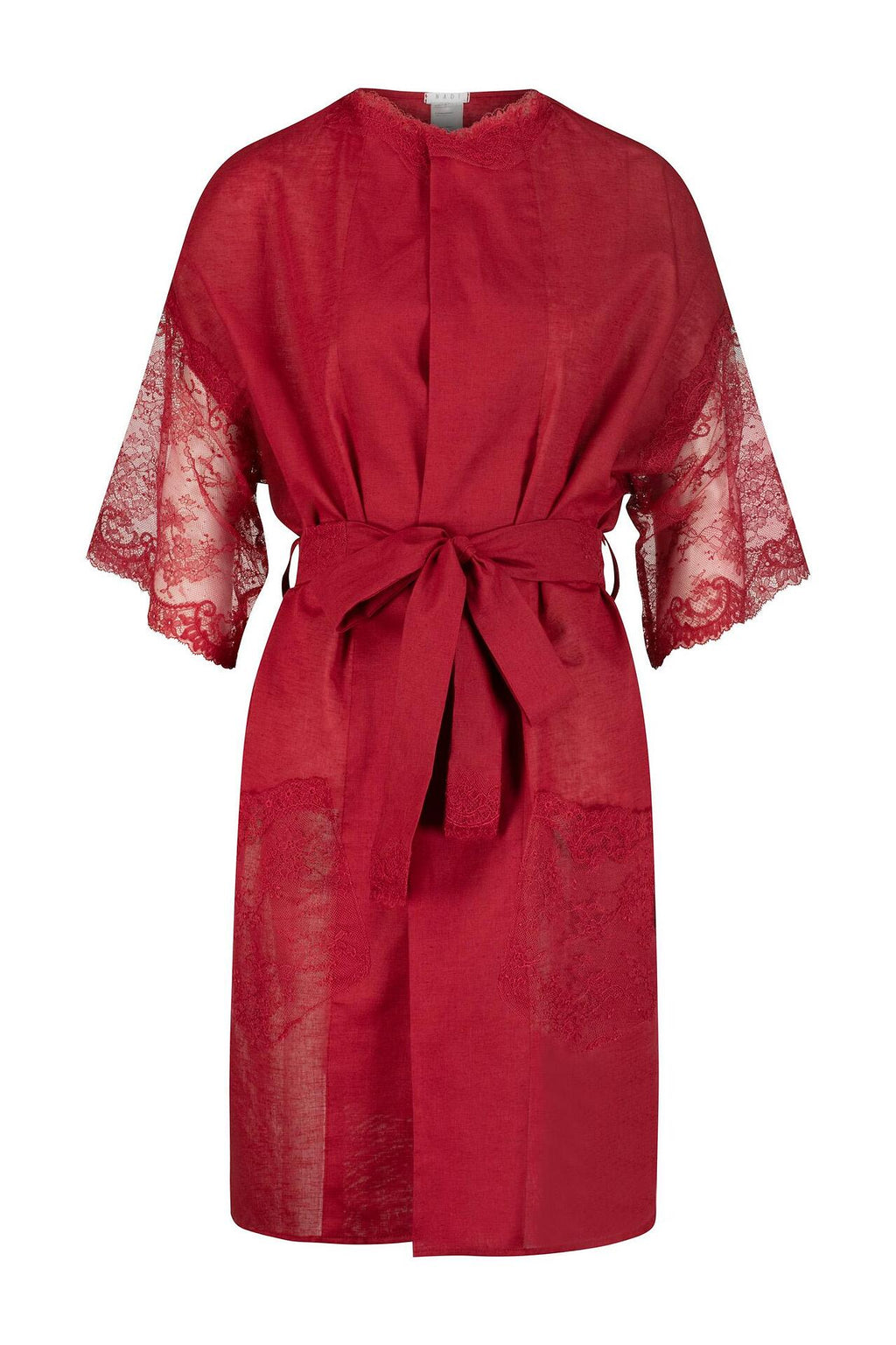 Lace & Linen Long Shirt Red Coral