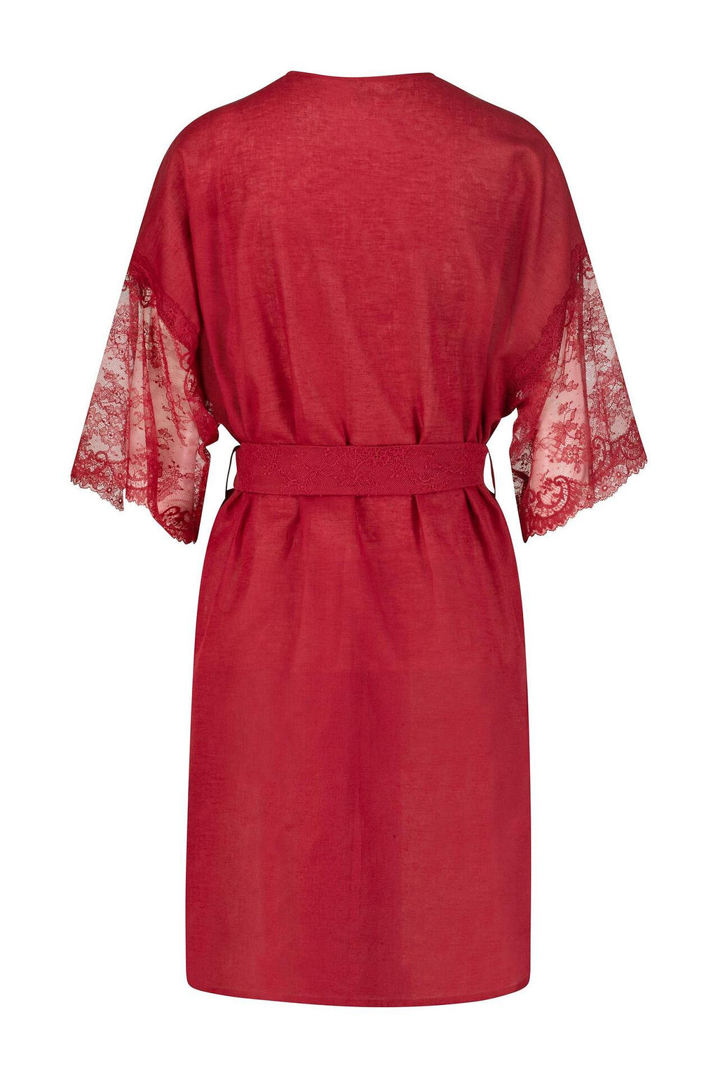 Lace & Linen Long Shirt Red Coral