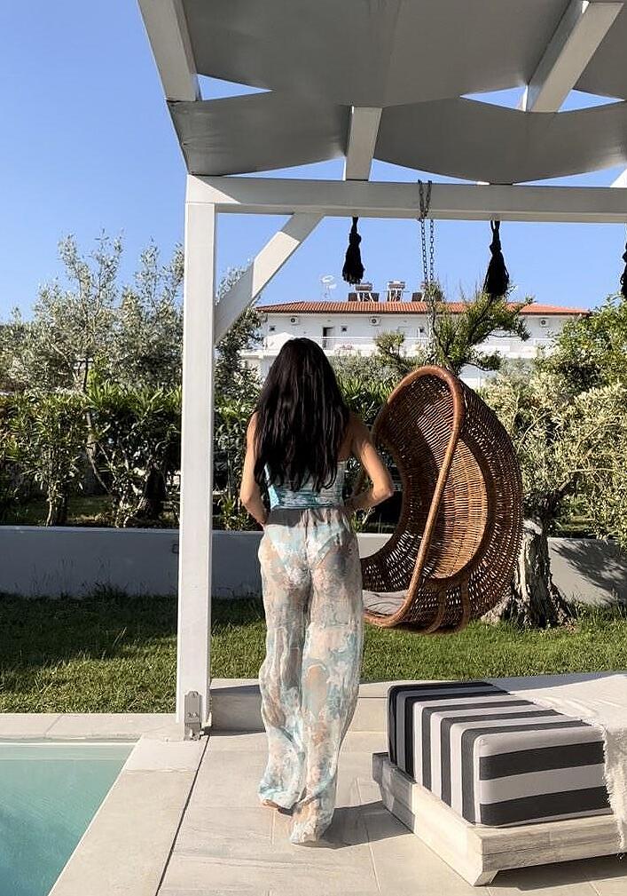Silk trousers Blue Whisper