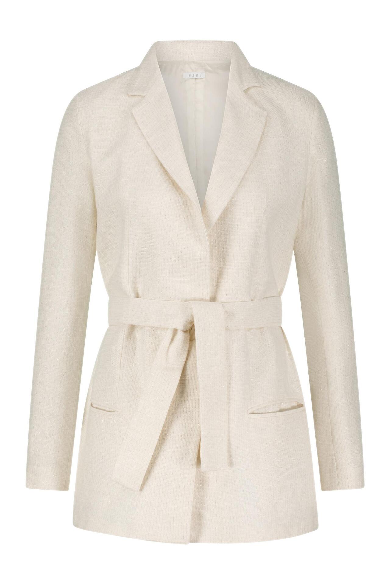 Pure Linen & Silver lamé White Blazer Elegant Me