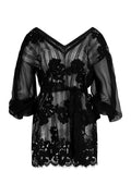 Silk & Lace Shirt Black Pearl