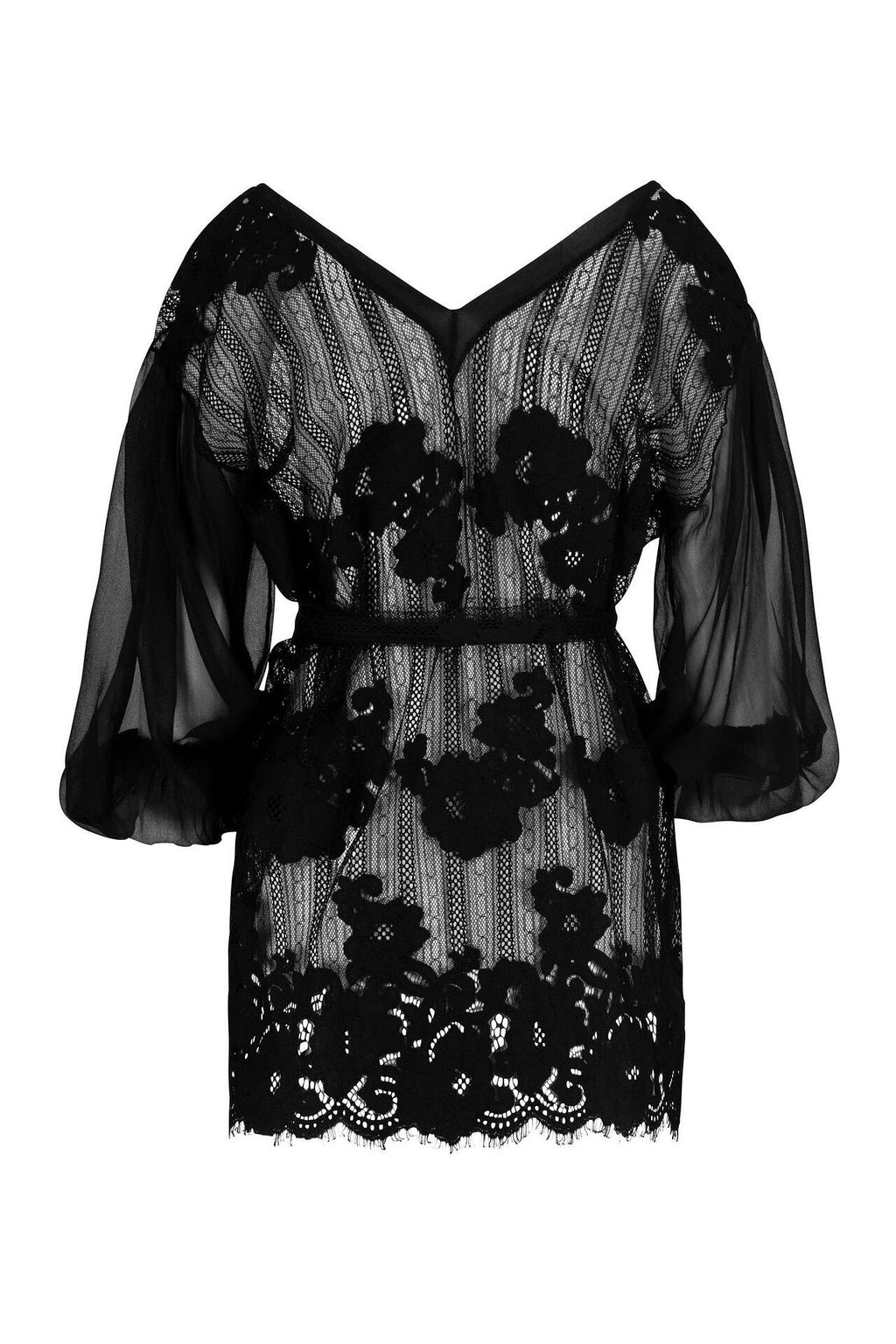 Silk & Lace Shirt Black Pearl