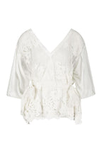 Silk & Lace Short Shirt White Pearl